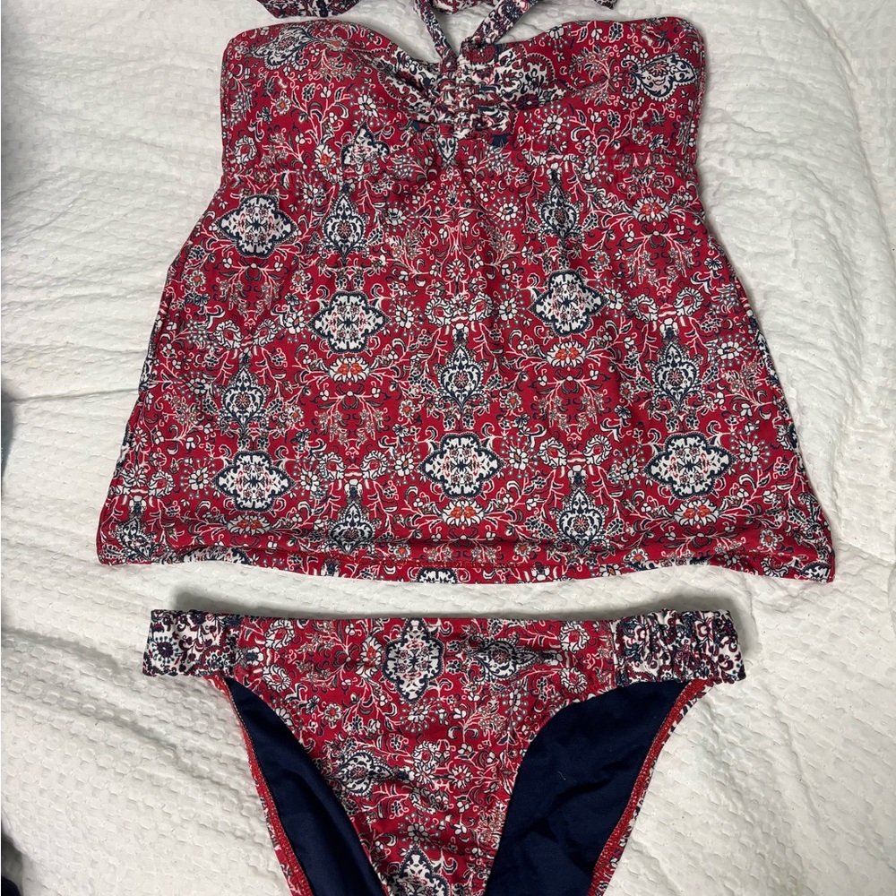 Lucky Brand Navy and Red Swimwear